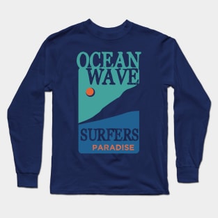 Vintage surfing Ocean Wave  Paradise  Typography Long Sleeve T-Shirt